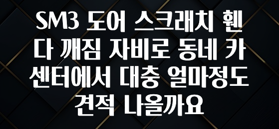 SM3 도어 스크래치 휀다 깨짐 자비로 동네 카센터에서 대충 얼마정도 견적 나올까요