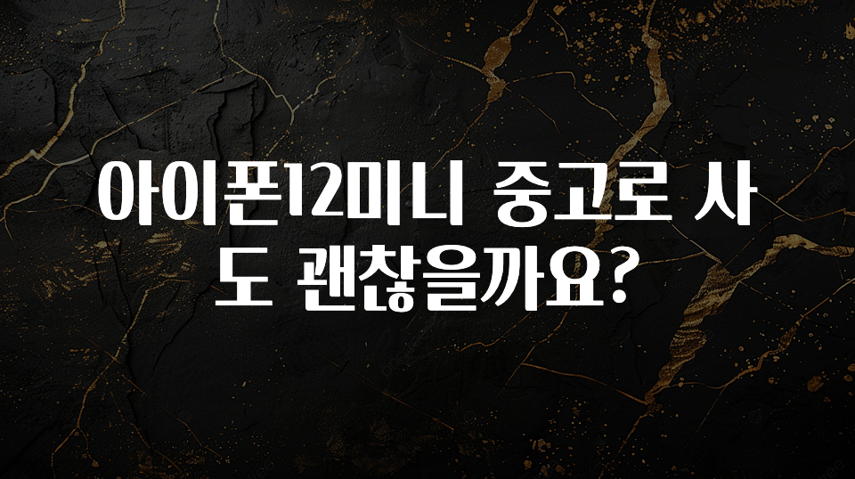 아이폰12미니 중고로 사도 괜찮을까요?