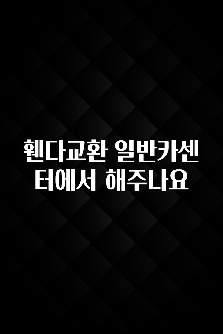 휀다교환 일반카센터에서 해주나요