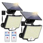 106/318 LED 태양광 조명 야외 328 LED 스포트라이트 IP65 방수 모션 센서 인간 태양광 홍수 보안 조명 3가지 모드