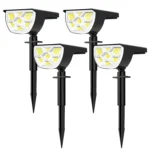 1/2/4PCS 태양 스포트 라이트 68/72 LED 야외 정원 태양 풍경 스포트 라이트 방수 3 모드 벽 조명 문 뒷마당 차고