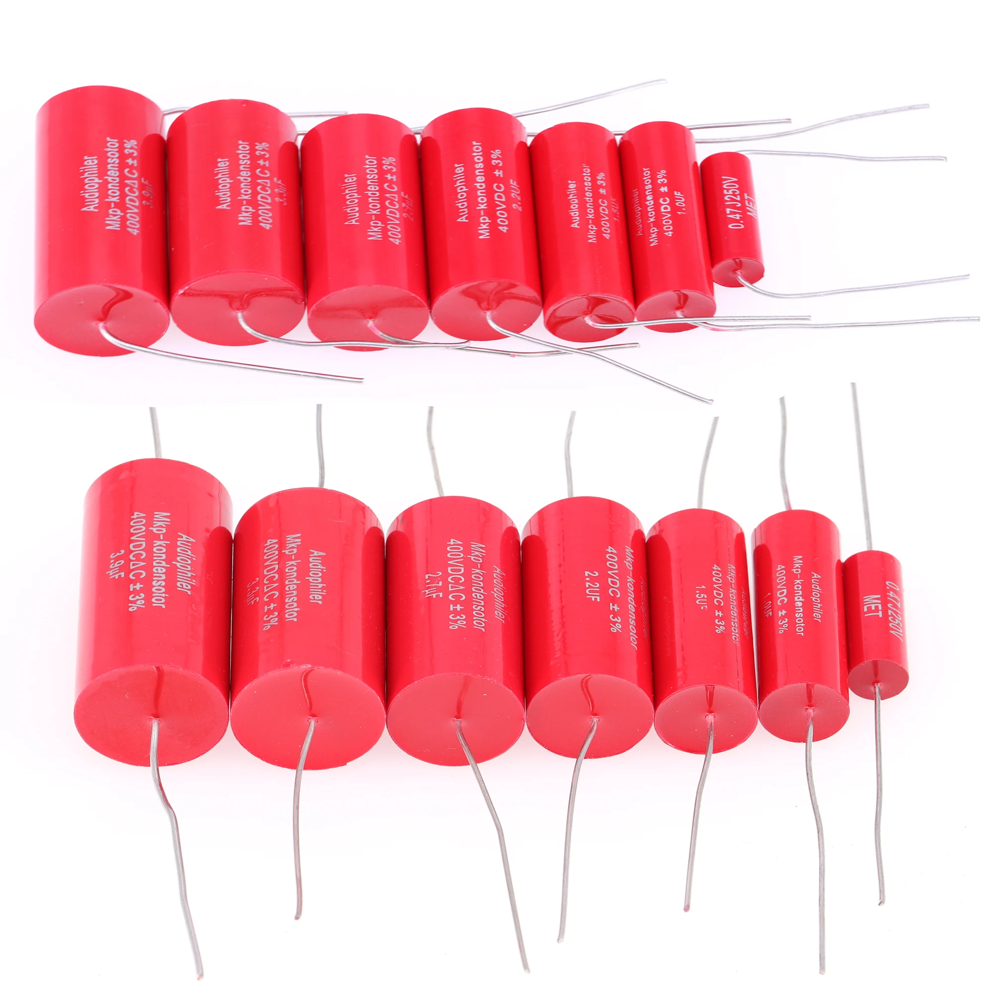 1PC Audiophiler 축 MKP 커패시터 오디오 250V 400V 630V 4.7 미크로포맷/400V 10 미크로포맷 1.0 미크로포맷 1.5 미크로포맷 6.8 미크로포맷 8.2 미크로포맷 주파수 분할 커패시턴스